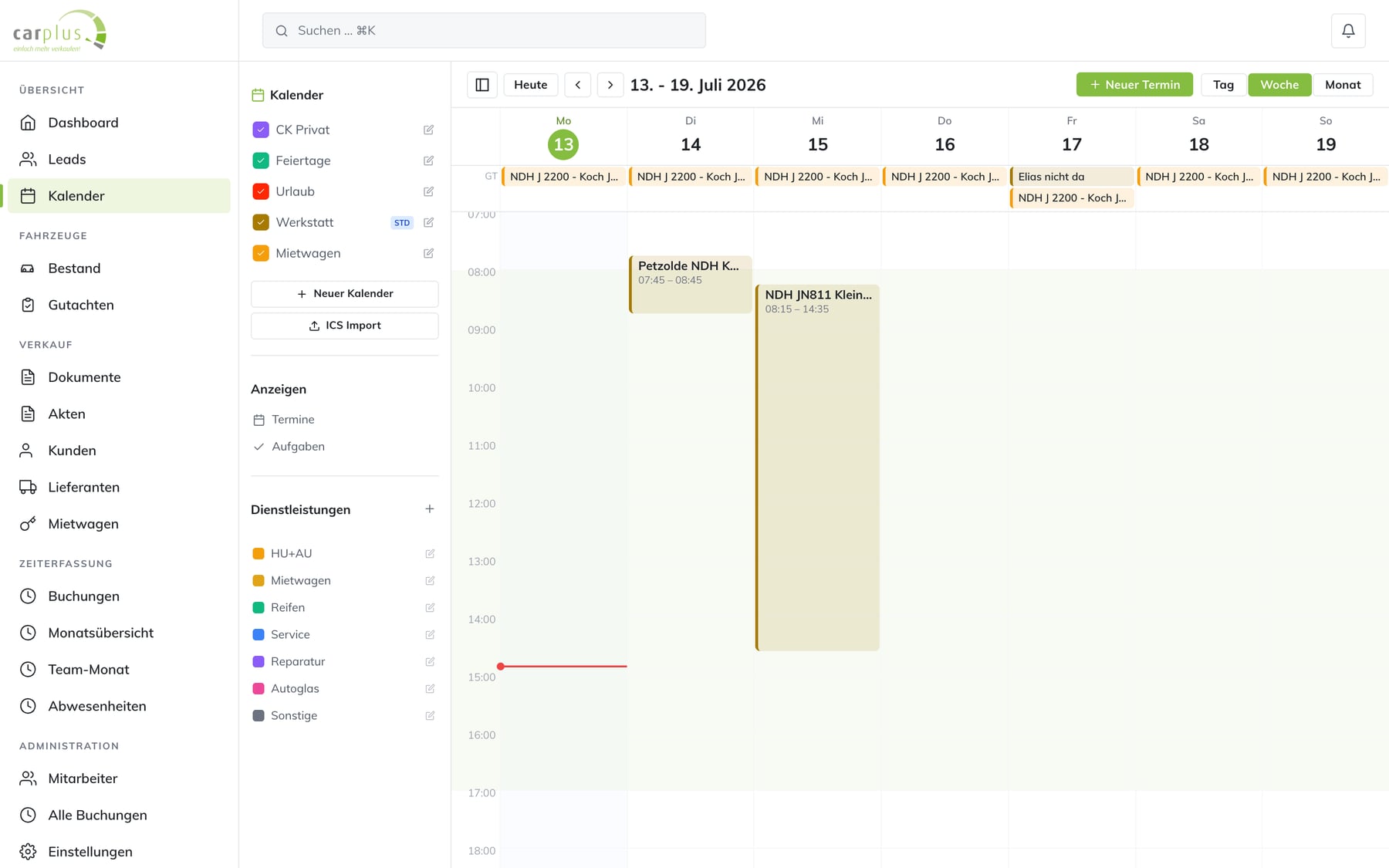 Kalender Wochenansicht